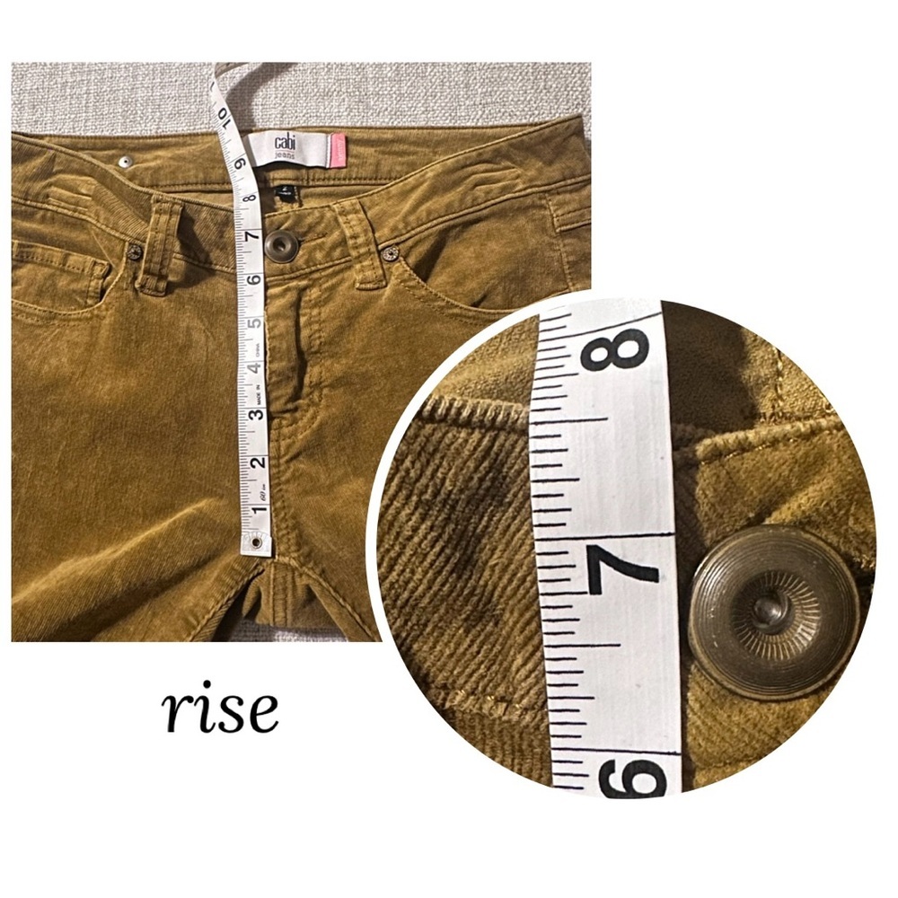 CABI #3197 Skinny Cord Umber Mustard Brown Corduroy Pants Jeans Stretch Womens 2 - Picture 12 of 16